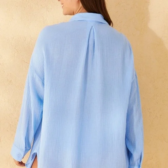 Shade and Shore Gauze SET Women's Light Blue Swim Cover-Up - Picture 6 of 13